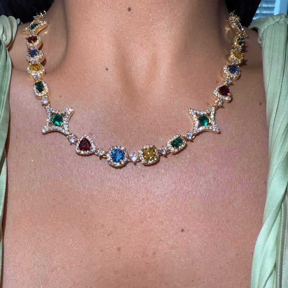 Multicolor Gemstone Necklace 16inch